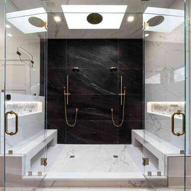 Modern Bathroom Trends: Large-Format Tiles and Show-Stopping Countertops